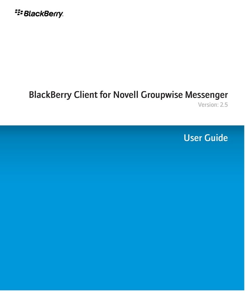Blackbe;rry CLIENT FOR NOVELL GROUPWISE MESSENGER - KNOWN ISSUES... User manual