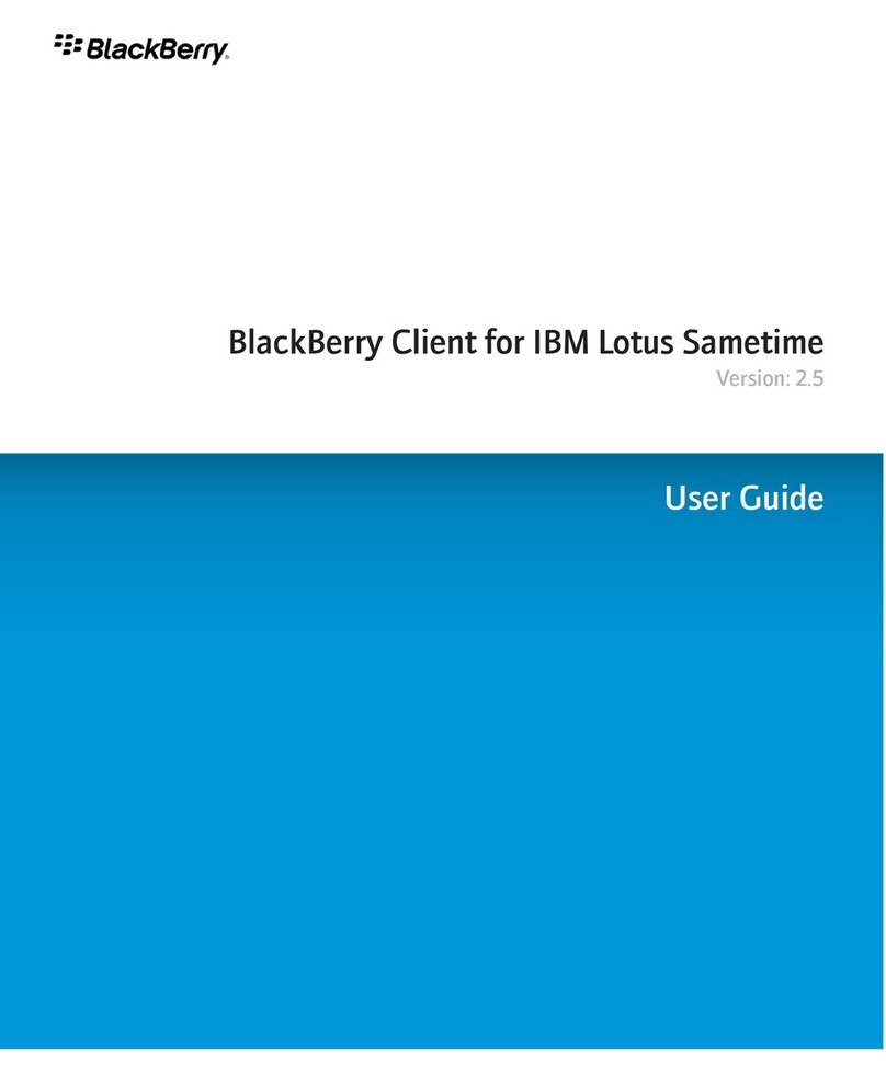 Blackbe;rry CLIENT FOR IBM LOTUS SAMETIME - V2.5 User manual Blackbe;rry CLIENT FOR IBM LOTUS SAMETIME - V2.5 User manual
