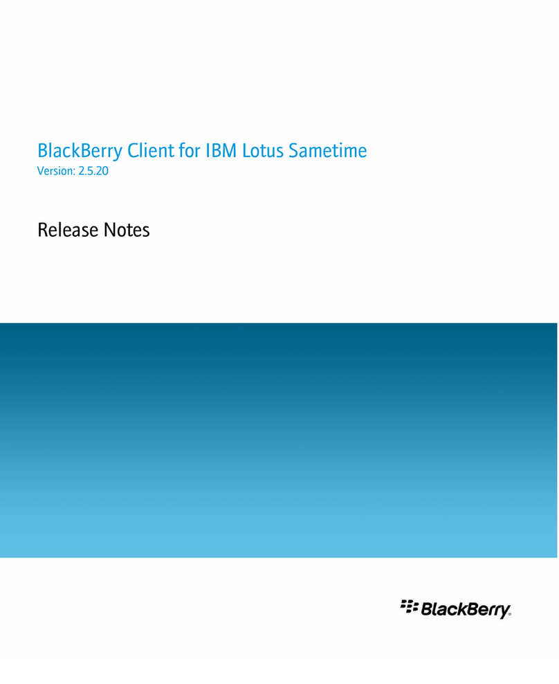 Blackbe;rry CLIENT FOR IBM LOTUS SAMETIME - S V.2.5.20 Instruction Manual