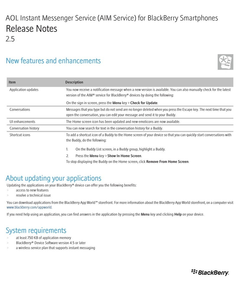 Blackbe;rry AIM service Instruction Manual