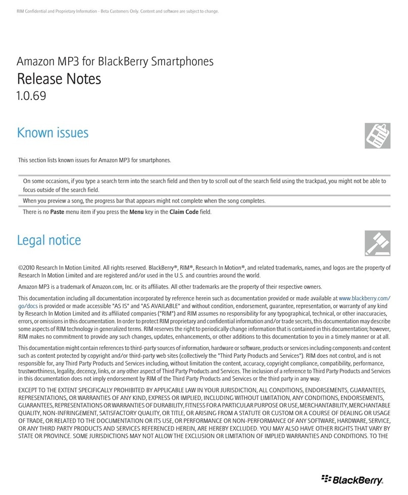 Blackbe;rry Amazon MP3 Instruction Manual