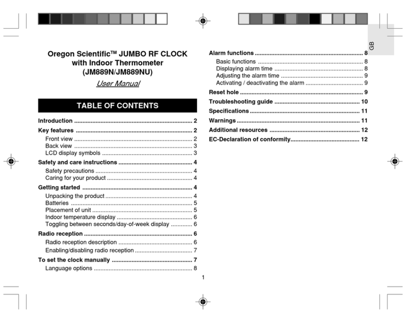 Oregon Scientific JM889N User manual Oregon Scientific JM889N User manual