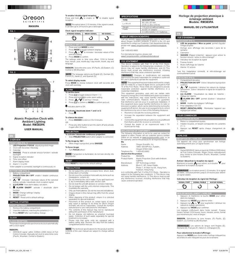 Oregon Scientific RM383PA - MANUAL 2 manual