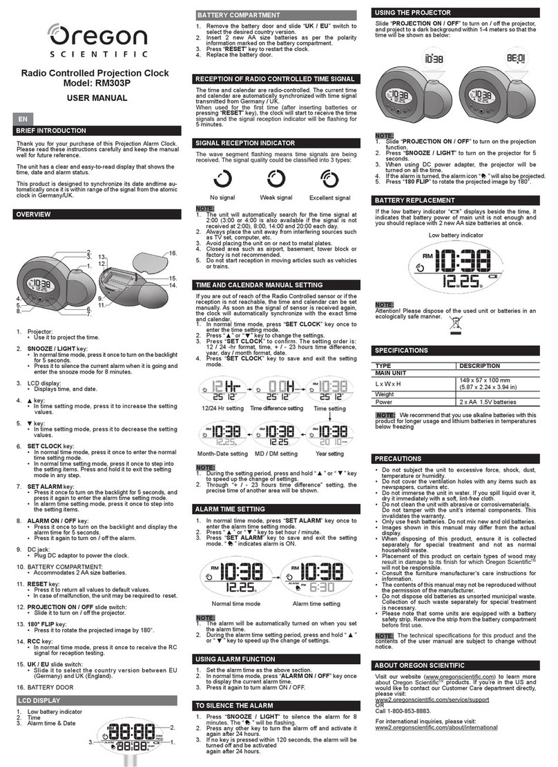 Oregon Scientific RM303P User manual