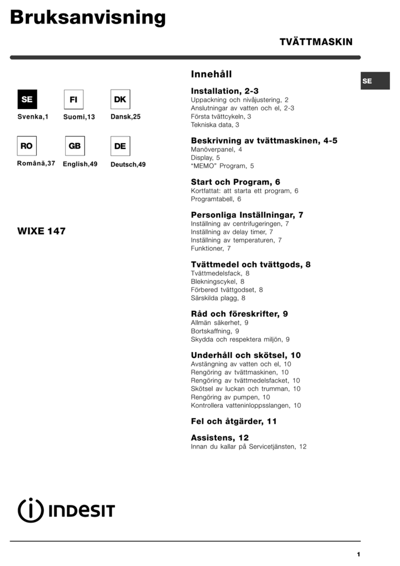 Indesit WIXE 147 manual