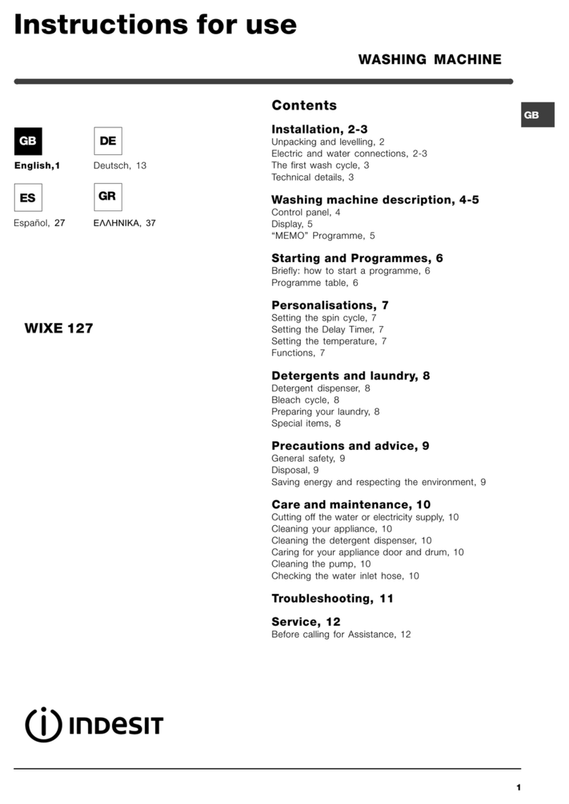 Indesit WIXE 127 User manual