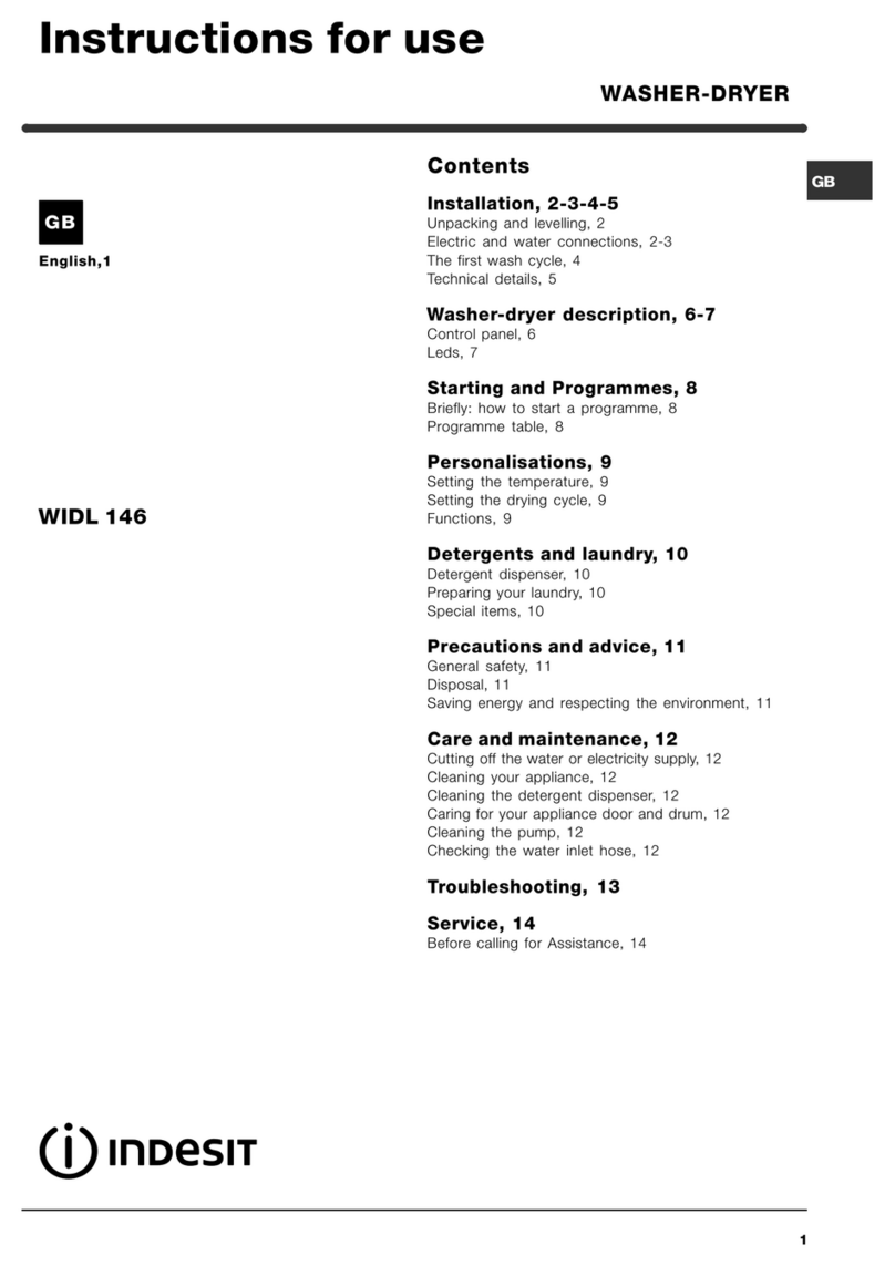 Indesit WIDL 146 - ANNEXE 943 User manual