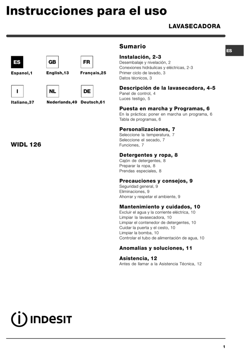 Indesit DRYER WIDL 126 S Instrucciones para el uso