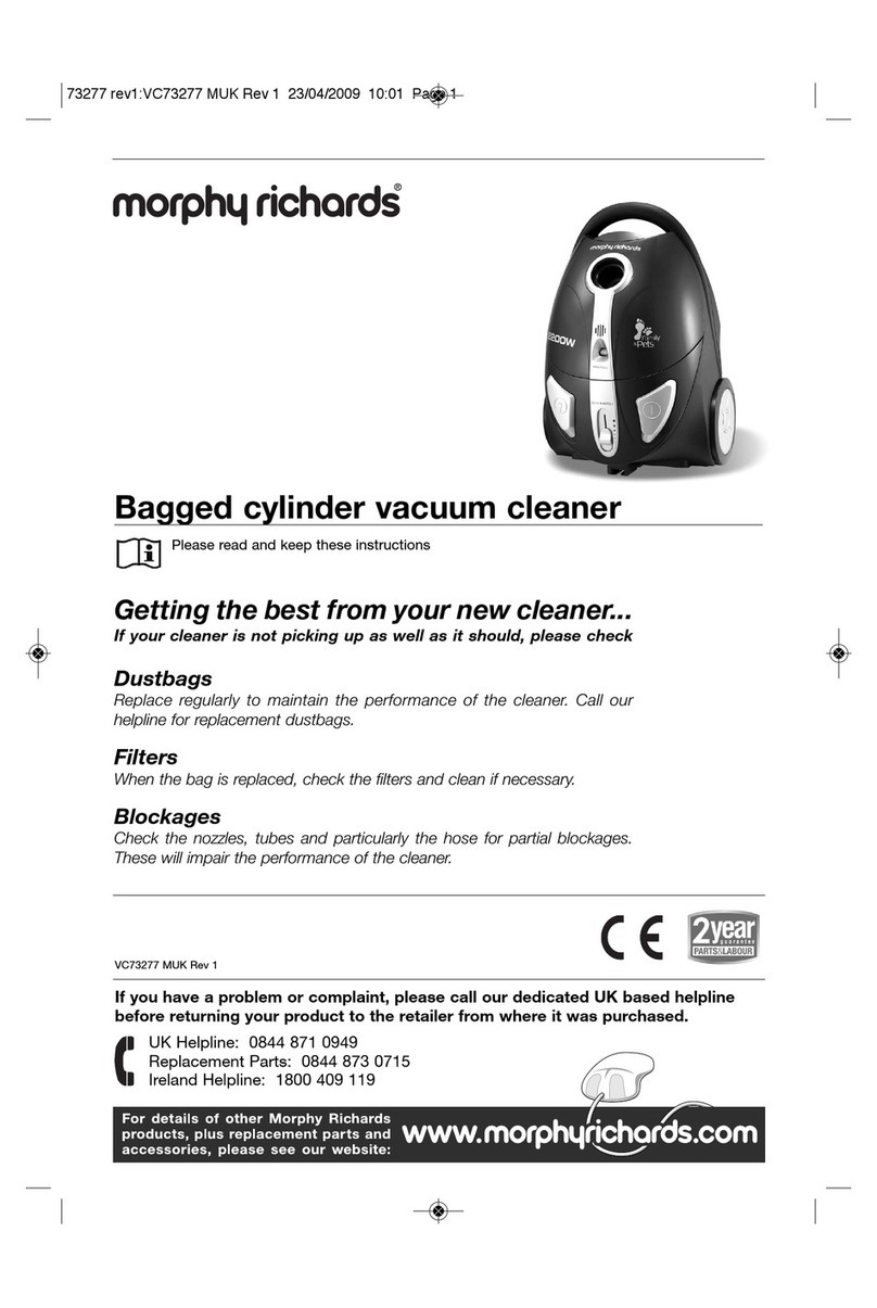 Morphy Richards Bagged cylinder Vacuum instructions