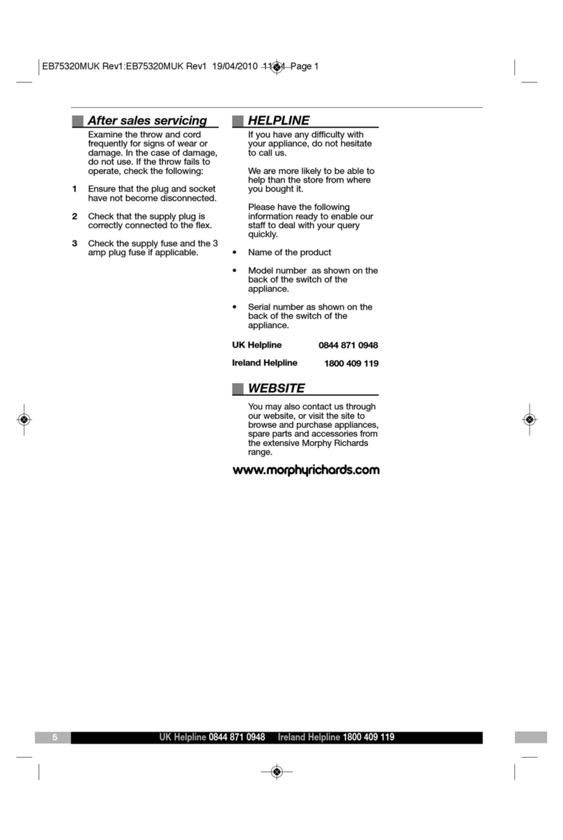 Morphy Richards 75320 LUXURY HEATED THROW User manual