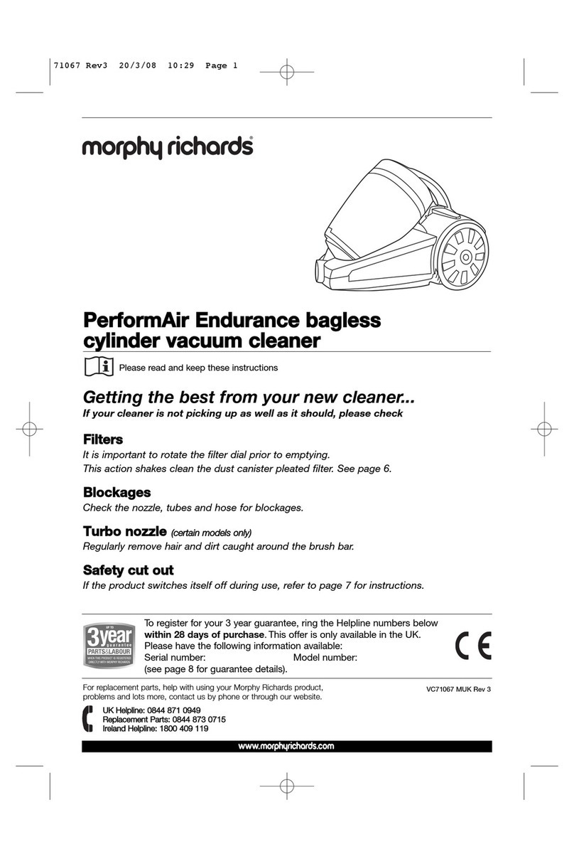 Morphy Richards 71077 VACUUM CLEANER manual
