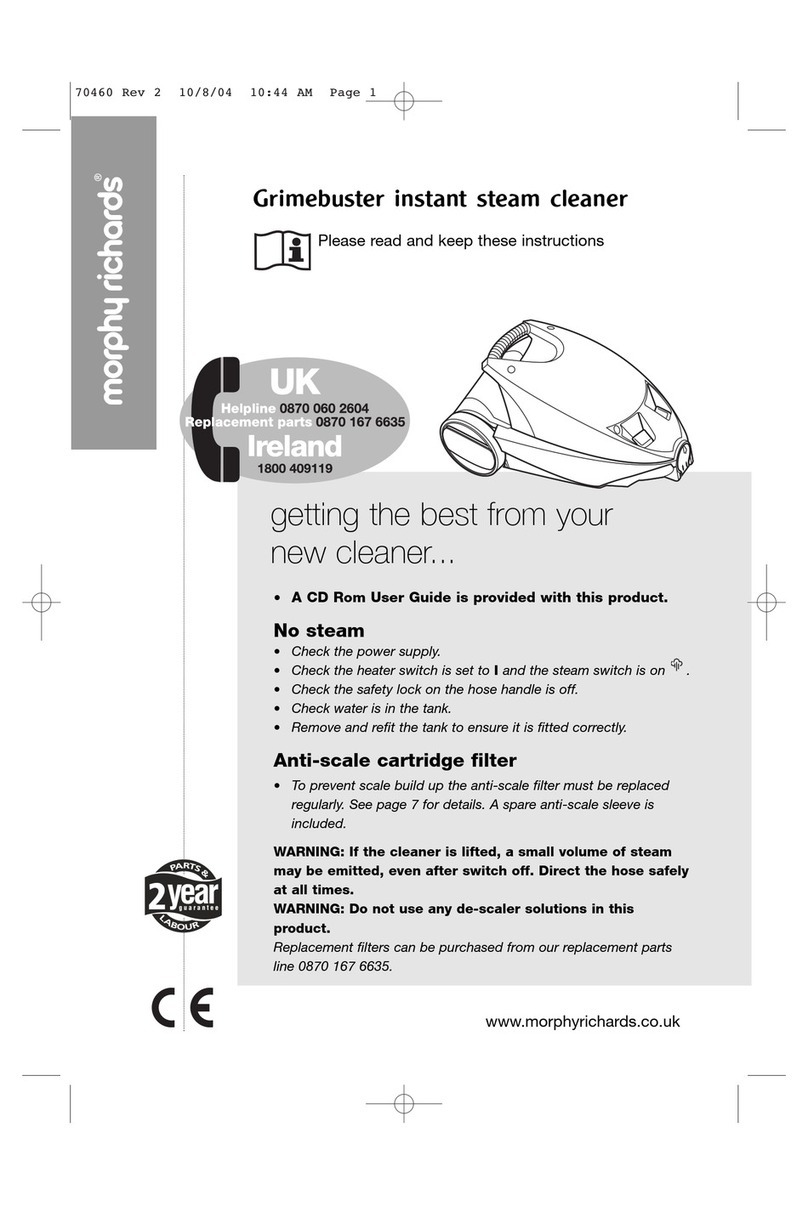 Morphy Richards 70460 GRIMEBUSTER INSTANT STEAM CLEANER User manual