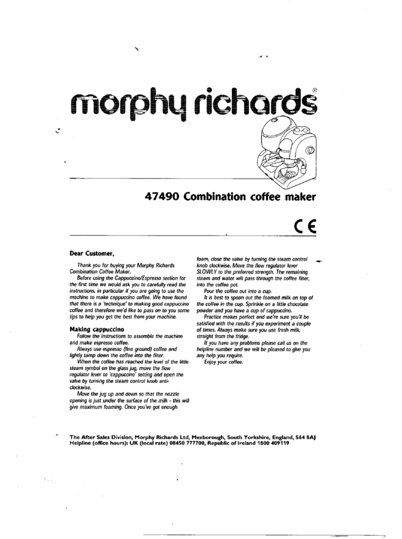 Morphy Richards 47490 COMBINATION COFFEE MAKER User manual