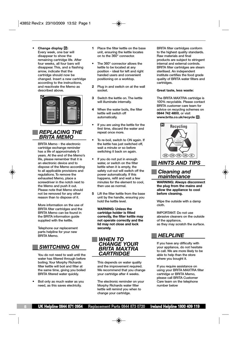 Morphy Richards 43852 SS BRITA FILTER KETTLE User manual