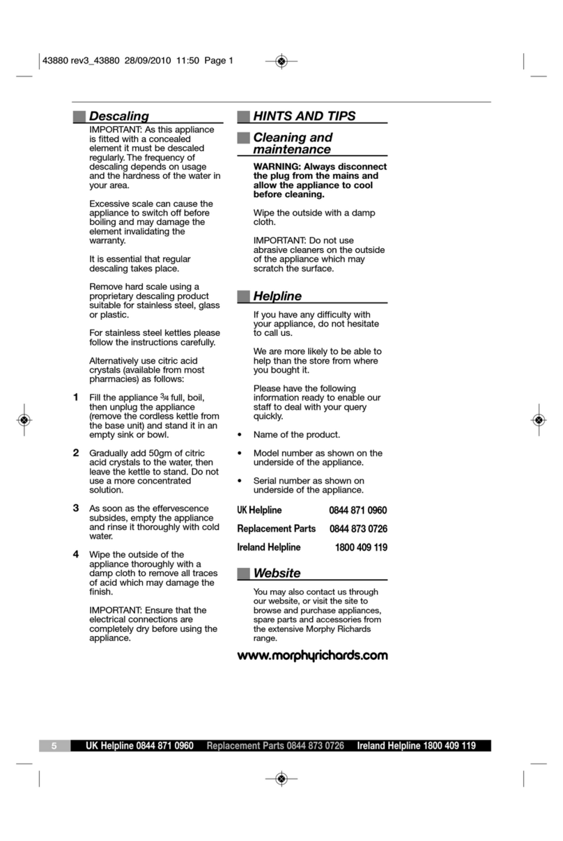 Morphy Richards Traditional kettle User manual