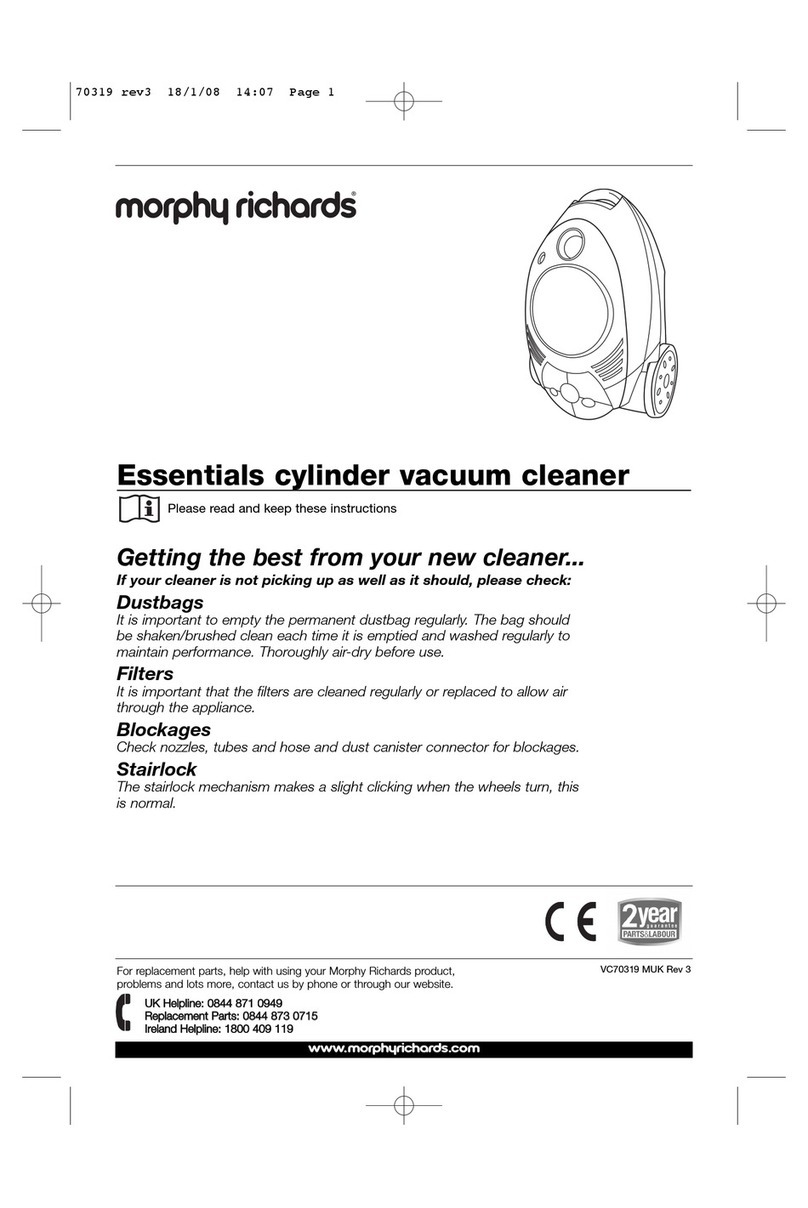 Morphy Richards ESSENTIALS CYLINDER VACUUM CLEANER - REV 3 User manual