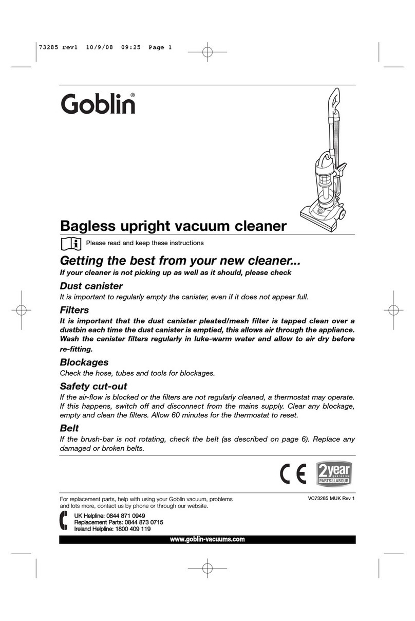 Morphy Richards BAGLESS UPRIGHT VACUUM CLEANER - REV 1 User manual