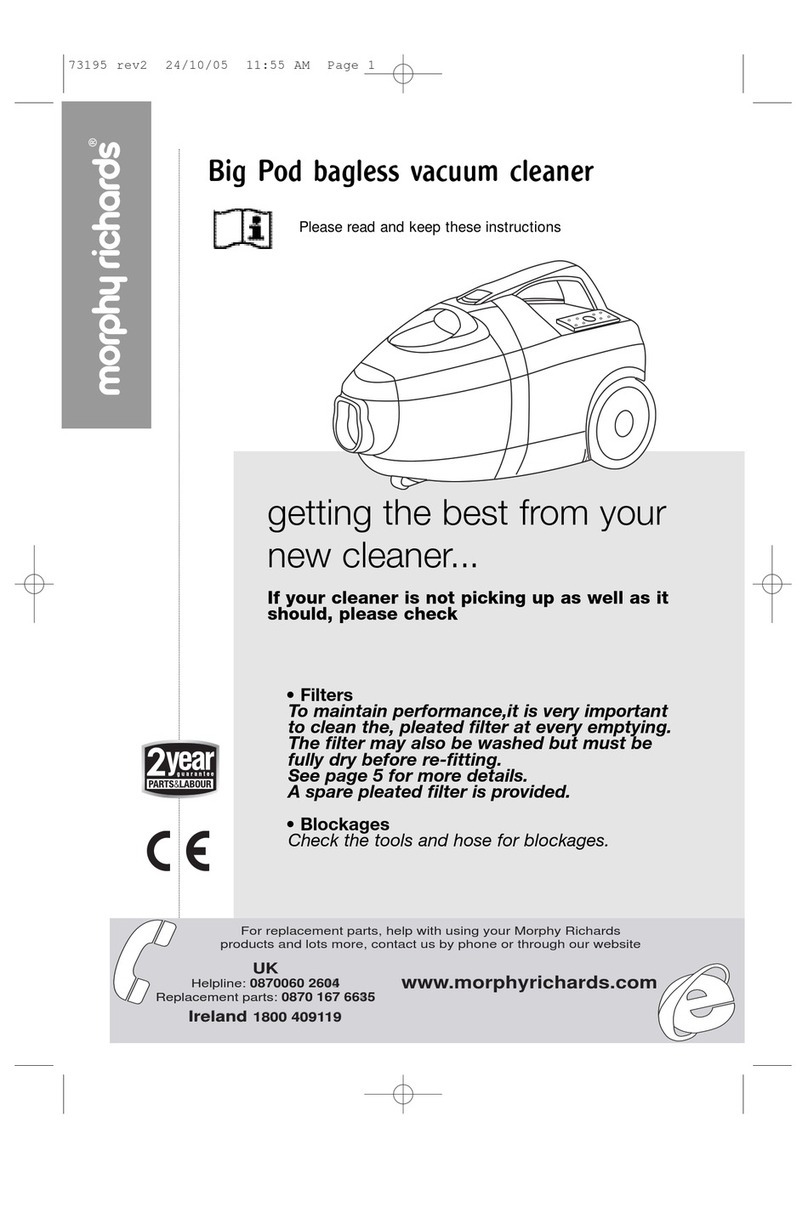 Morphy Richards BIG POD BAGLESS VACUUM CLEANER - REV 2 instructions