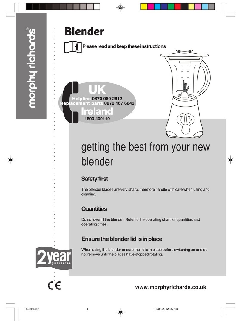 Morphy Richards BLENDER - MANUAL 3 User manual