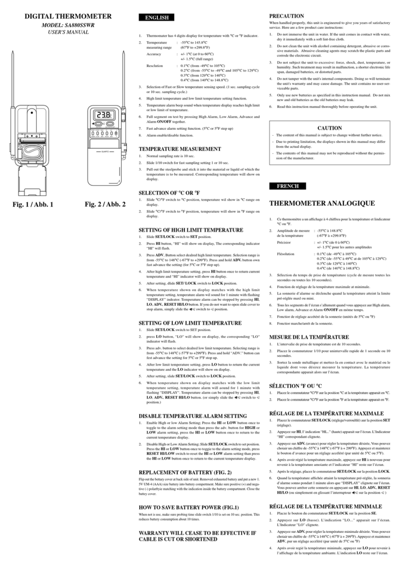 Oregon Scientific SA880SSWR user manual