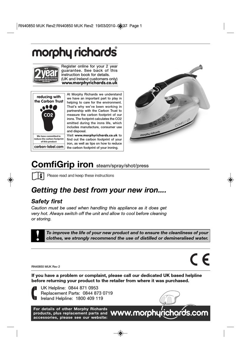 Morphy Richards 40850 COMFIGRIP IRON instructions