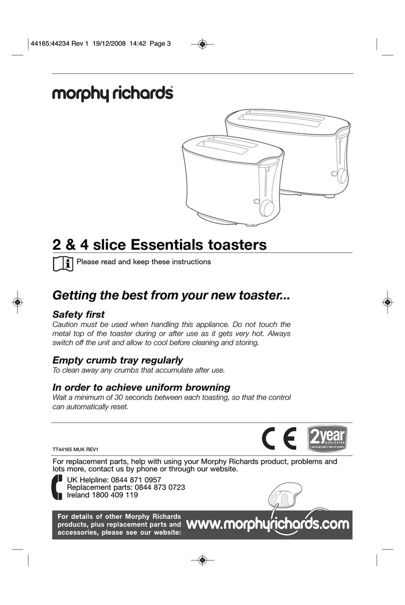 Morphy Richards 2 SLICE ACCENTS TOASTERS WITH PAUSE AND... User manual