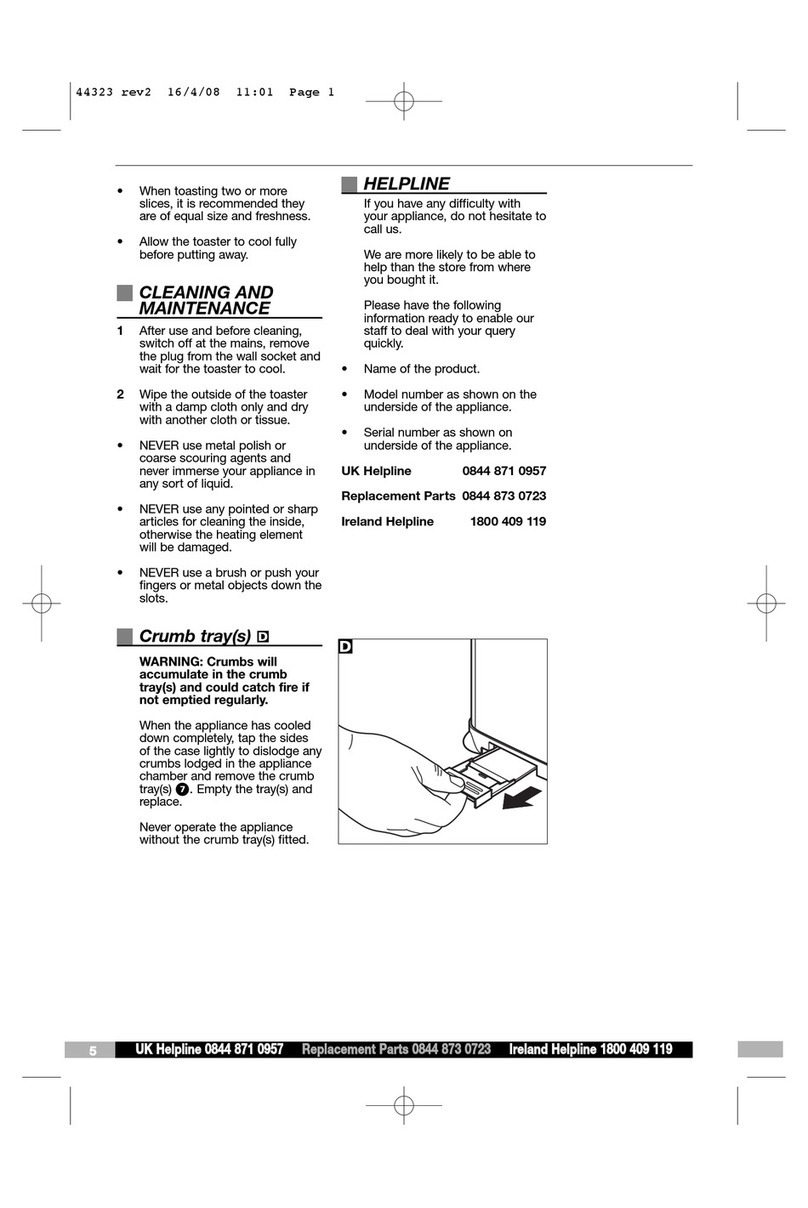 Morphy Richards 2 SLICE ACCENTS TOASTERS WITH PAUSE AND... instructions