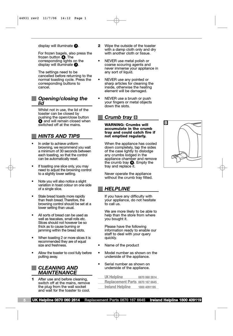 Morphy Richards 2 PERFECTION 2 SLICE TOASTERS - REV 2 User manual