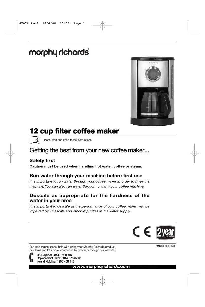 Morphy Richards 12 CUP FILTER COFFEE MAKER - REV 2 User manual