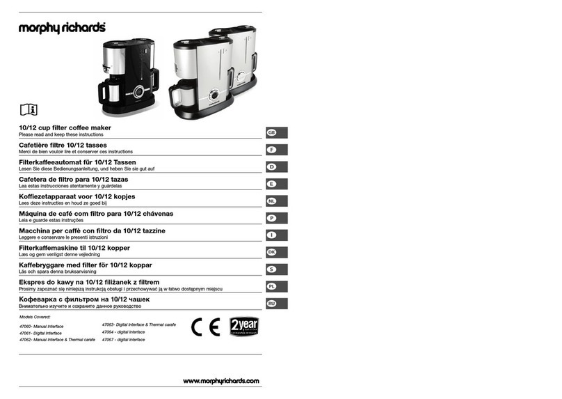 Morphy Richards 10-12 CUP FILTER COFFEE MAKER manual