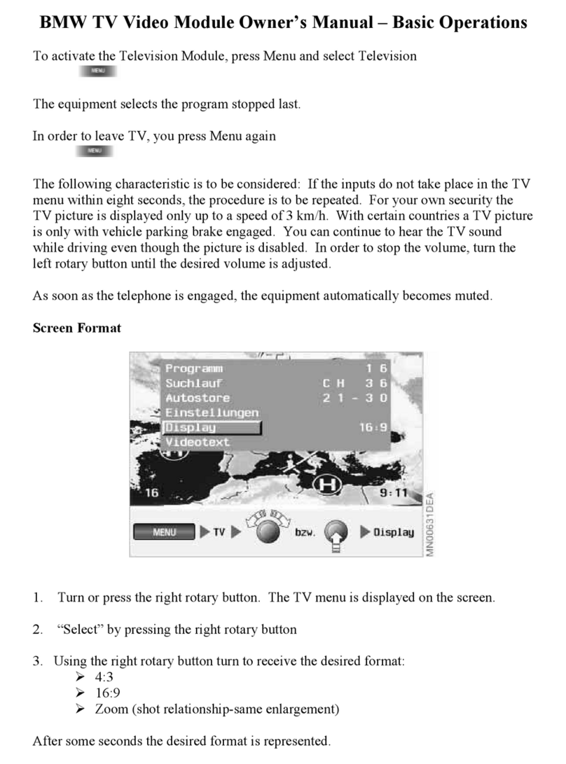 BMW TV VIDEO MODULE manual