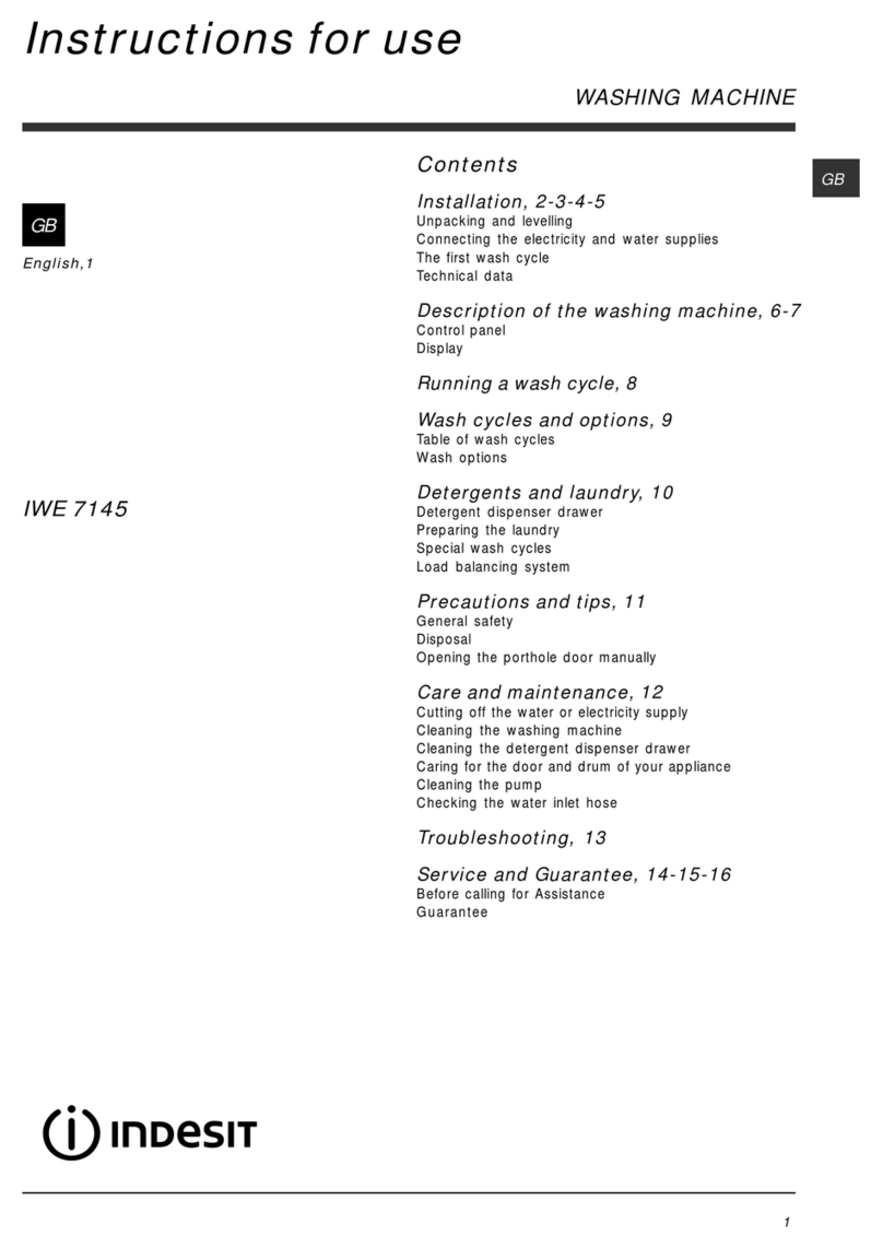 Indesit IWE 7145 Instructions for use Indesit IWE 7145 Instructions for use