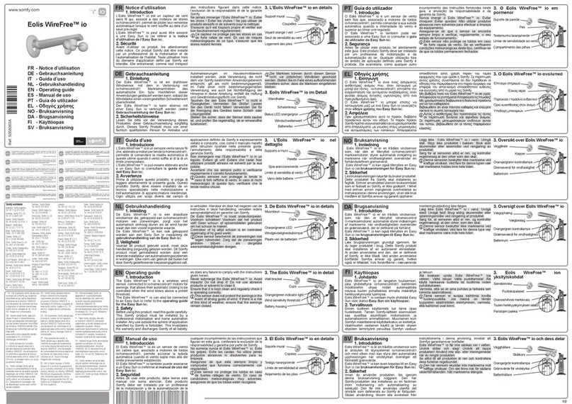 SOMFY EOLIS WIREFREE IO operating guide
