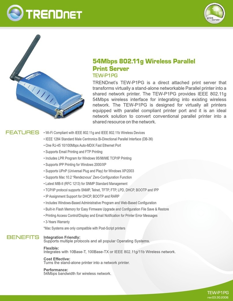 TRENDnet TEW-P1PG SHEETS User manual