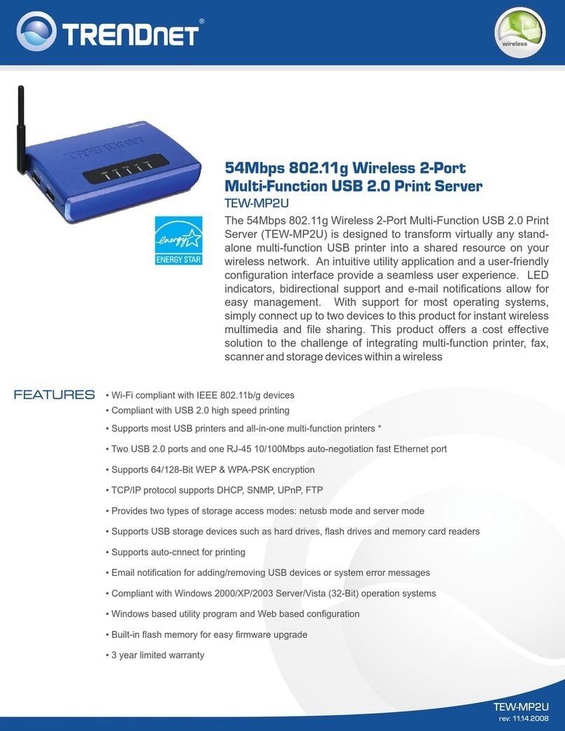 TRENDnet TEW-MP2U - Wireless Multi-Function Print... User manual