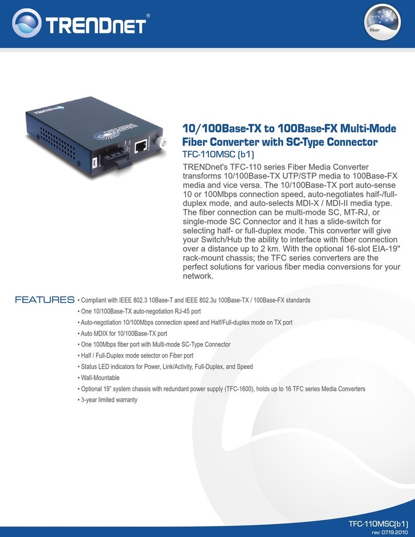 TRENDnet TFC-110MSC - DATA SHEETS datasheet