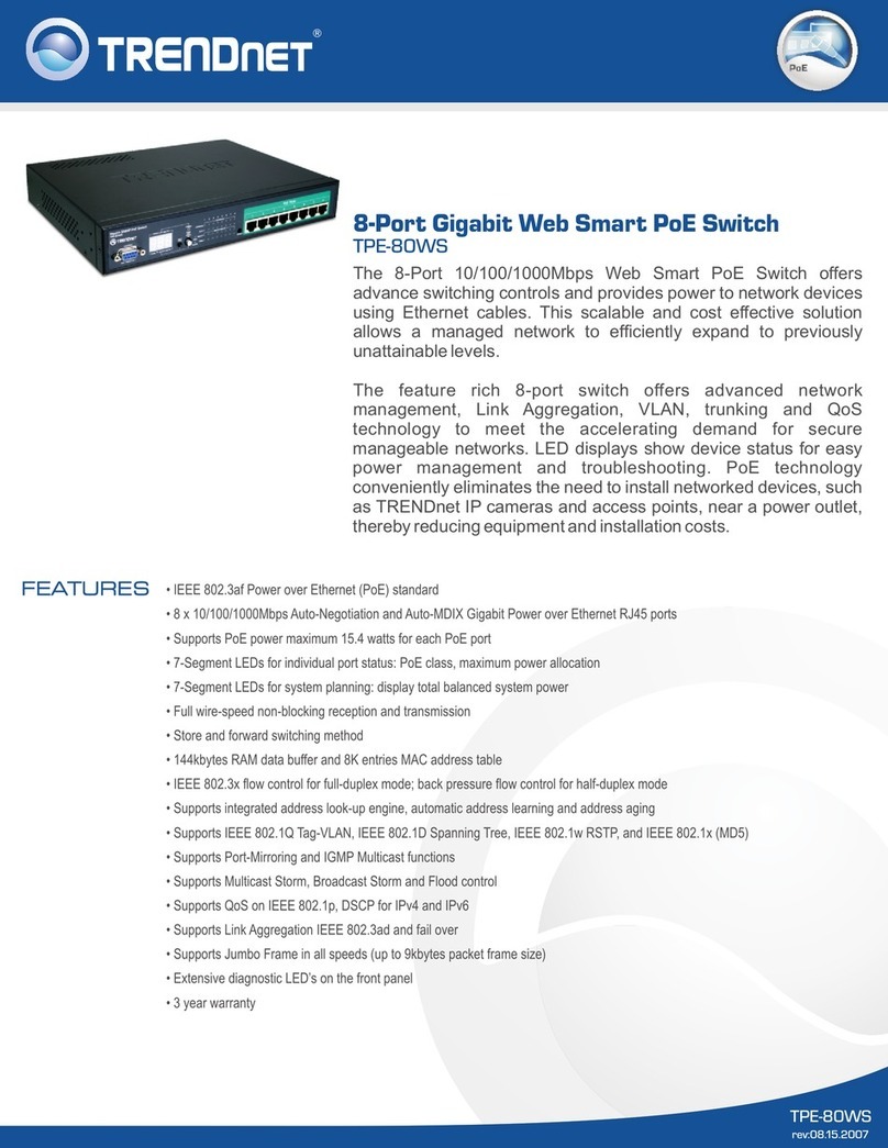 TRENDnet TPE-80WS - Web Smart PoE Switch User manual