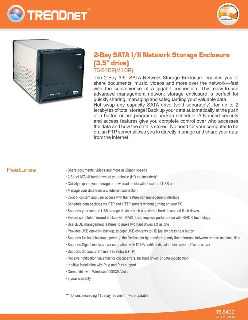 TRENDnet TS-S402 - Diskless SATA I/II Network Attached Storage... Specifications TRENDnet TS-S402 - Diskless SATA I/II Network Attached Storage... Specifications