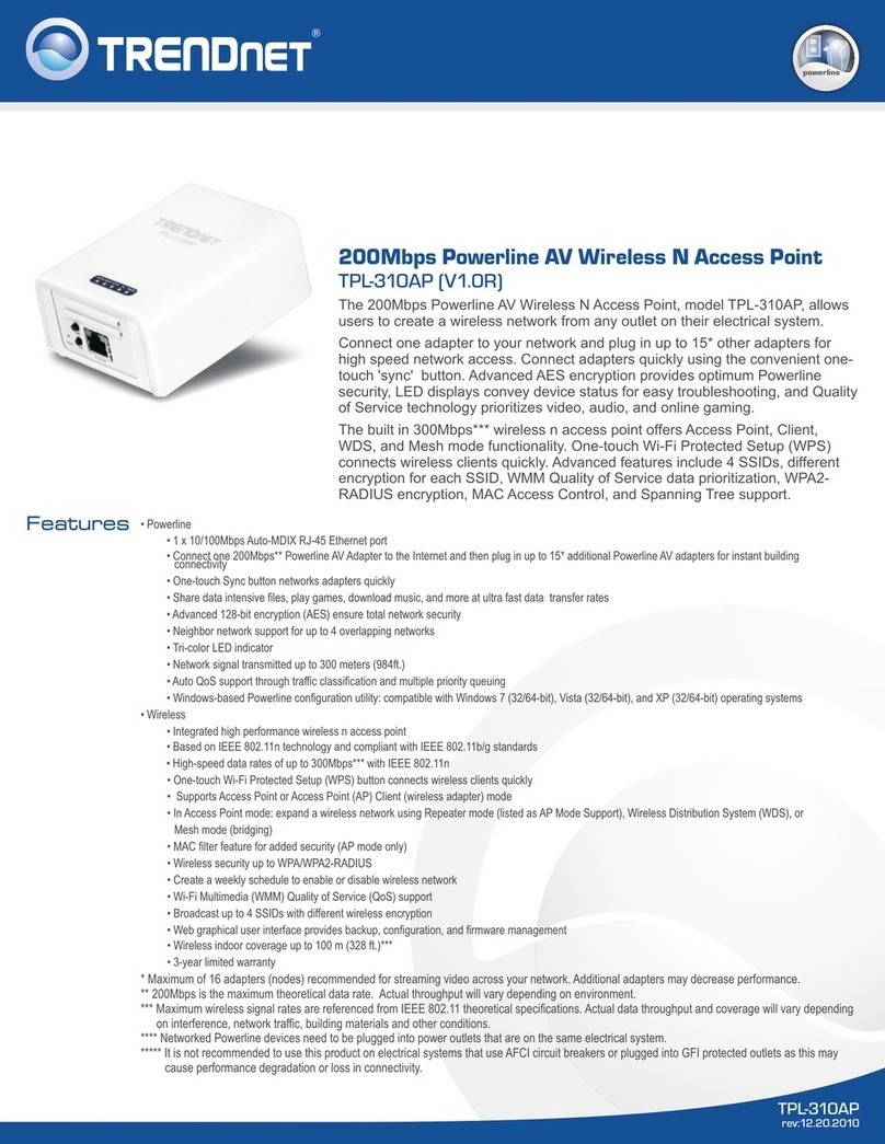 TRENDnet TPL-310AP Specifications TRENDnet TPL-310AP Specifications