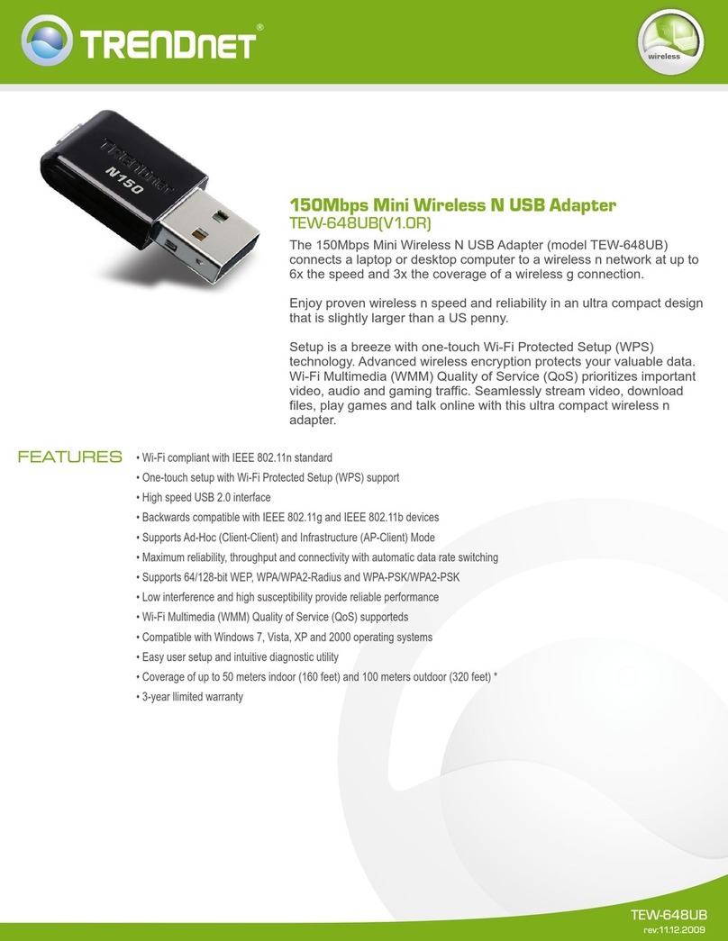 TRENDnet TEW-648UB - 150Mbps Mini Wireless N USB 2.0... User manual