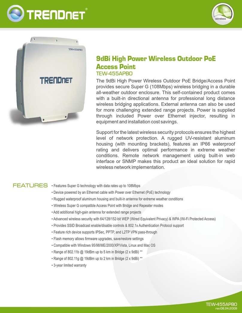 TRENDnet TEW-455APBO - 9dBi High Power Wireless Outdoor PoE Access... User manual TRENDnet TEW-455APBO - 9dBi High Power Wireless Outdoor PoE Access... User manual