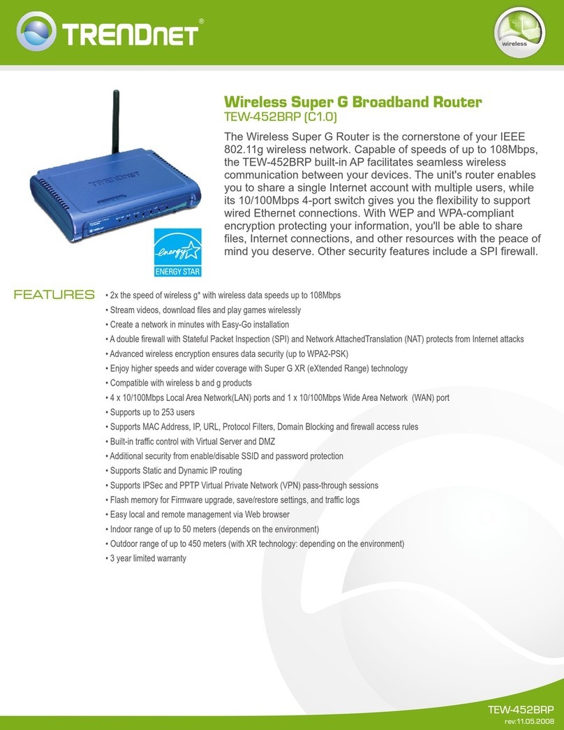 TRENDnet TEW-452BRP - 108Mbps Wireless Super G Broadband... User manual TRENDnet TEW-452BRP - 108Mbps Wireless Super G Broadband... User manual