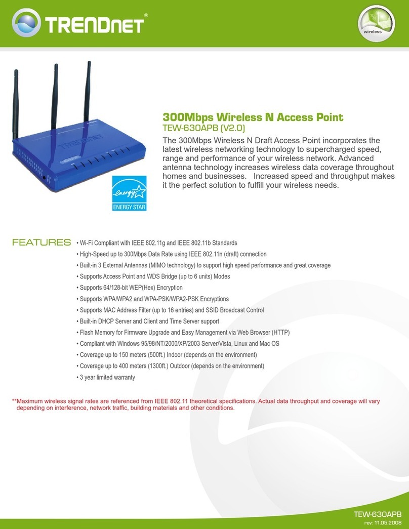 TRENDnet TEW-630APB - Wireless Access Point User manual TRENDnet TEW-630APB - Wireless Access Point User manual