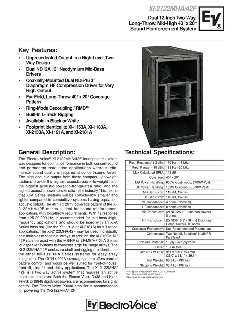 Electro-Voice Xi-2122MHA/42F User manual