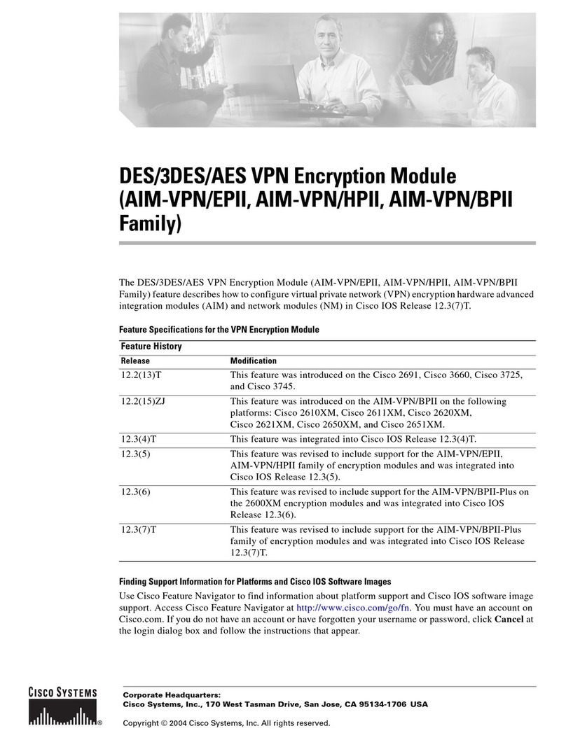 Cisco AIM-VPN - DES/3DES VPN Data Encryption AIM... User manual Cisco AIM-VPN - DES/3DES VPN Data Encryption AIM... User manual