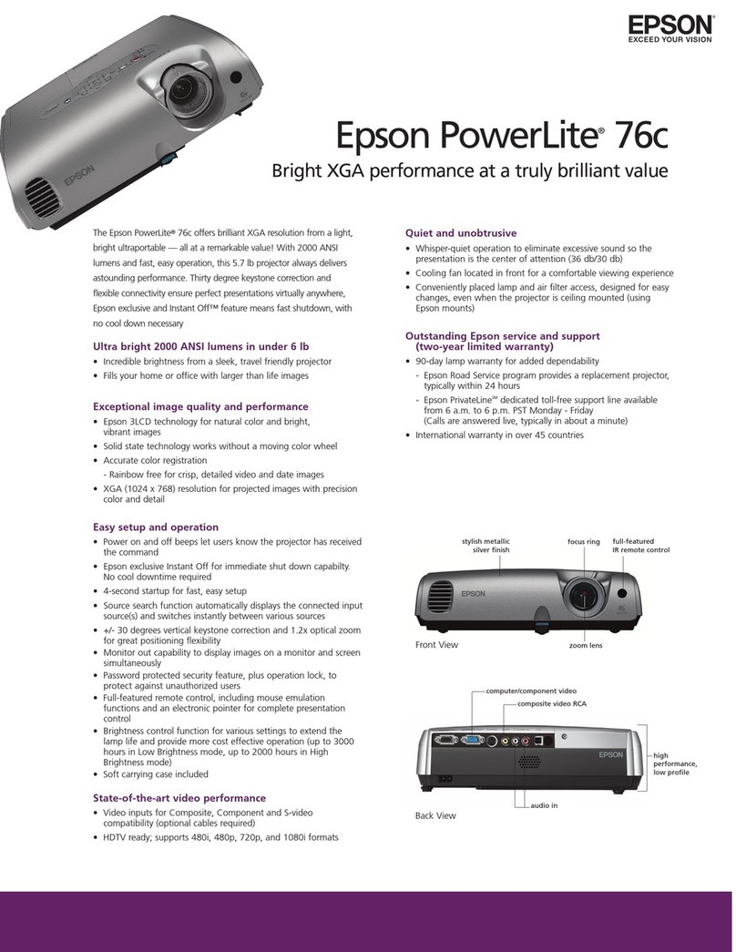 Epson PowerLite 76c User manual