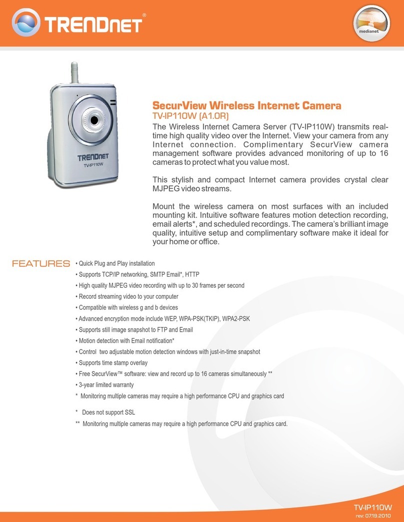 TRENDnet TV-IP110W - Wireless Internet Camera Server... Specifications