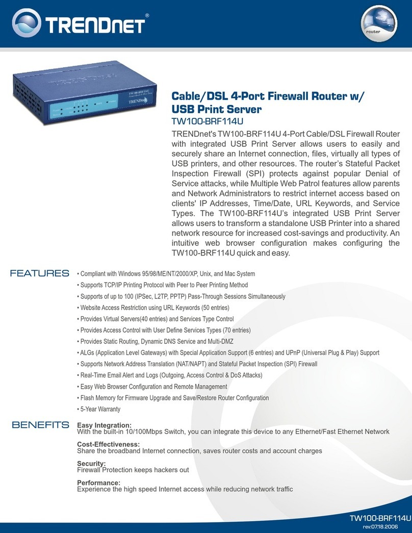 TRENDnet TW100-BRF114U datasheet