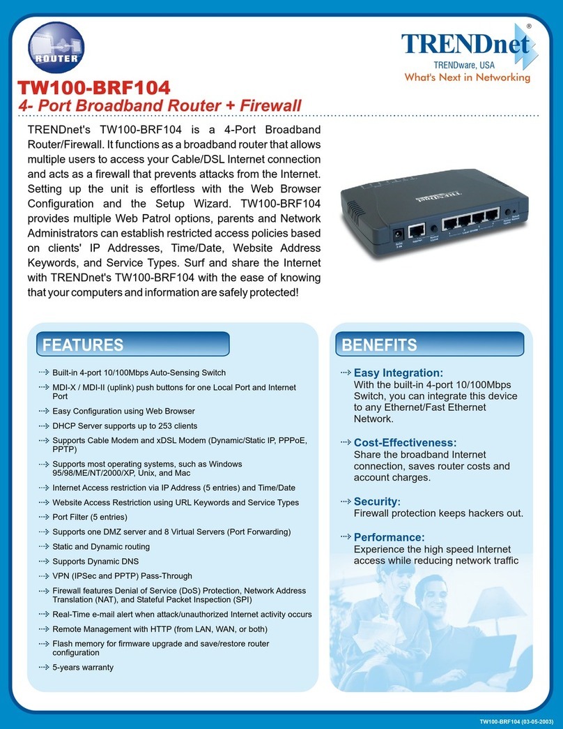 TRENDnet TW100-BRF104 Specifications