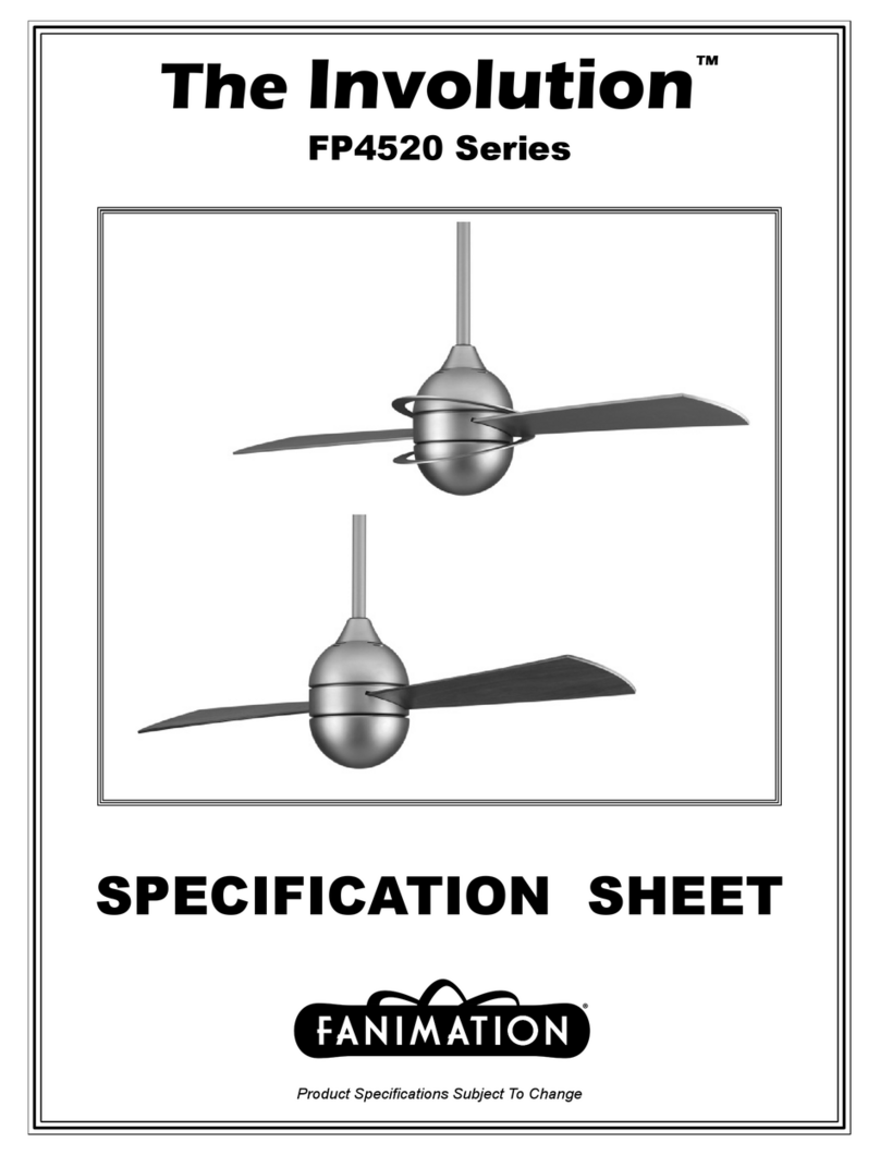 Fanimation Involution FP4520 Series Specification sheet